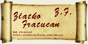 Zlatko Fratucan vizit kartica